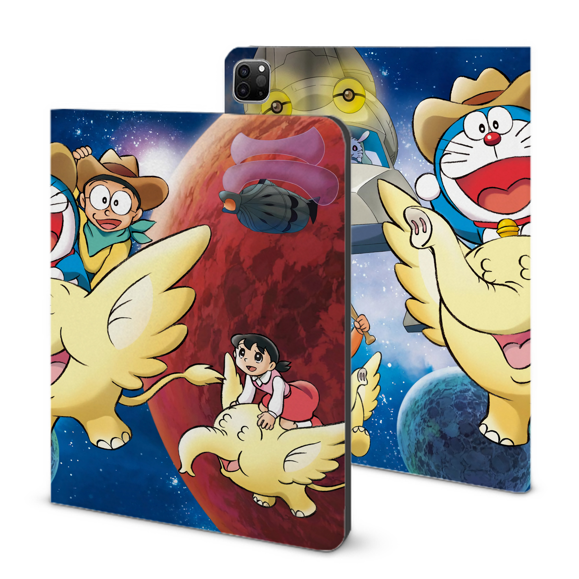 （画像用） ドラえもん Doraemon IPad ケース ブック型 PUレザー TPU 耐衝撃 軽量 薄型 ペン収納なし 全面保護 IPad 各モデル対応